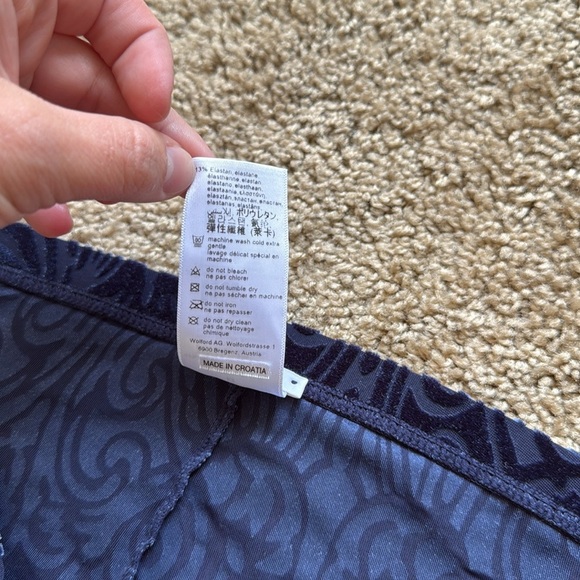 Wolford Ada Leggings Sapphire Blue Velvet Pattern Leggings - Picture 5 of 8